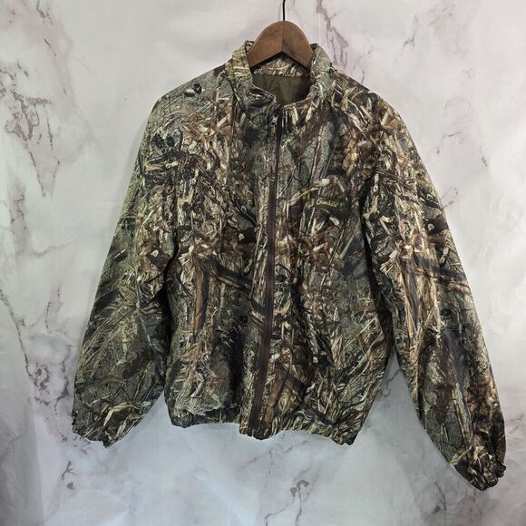 Gamehide Jacket Mens Medium Camo Grassland Mossy Oak Duck Blind Hunting Coat Vtg - Picture 1 of 13